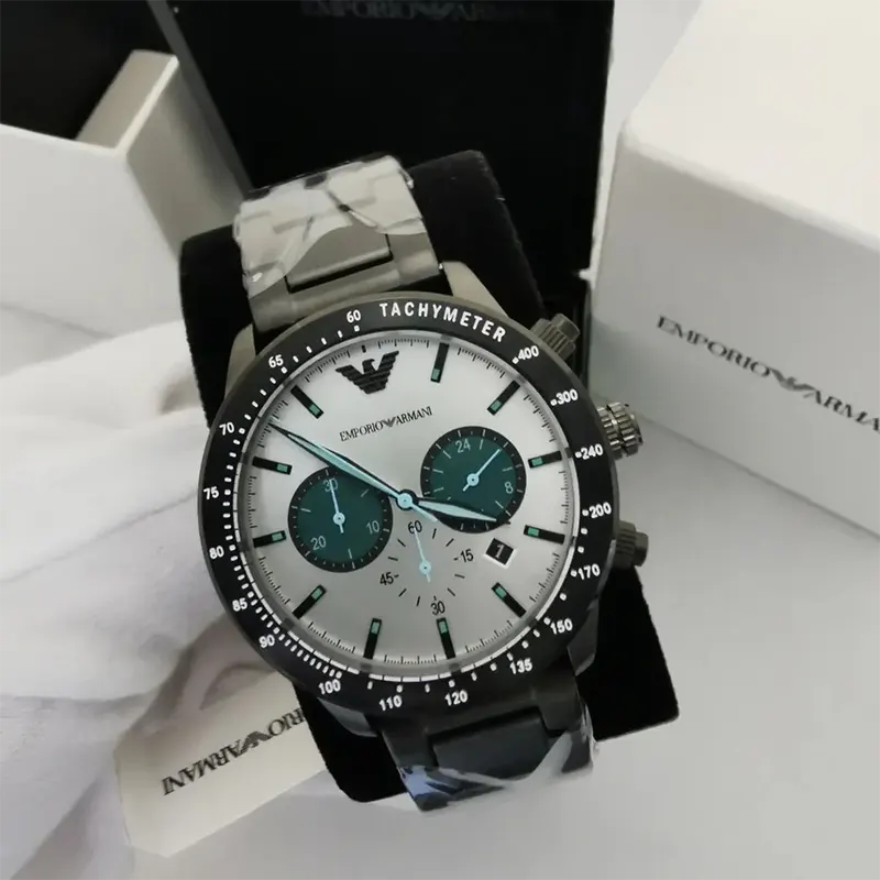 Emporio Armani Chronograph Silver Dial Men's Watch- AR11471